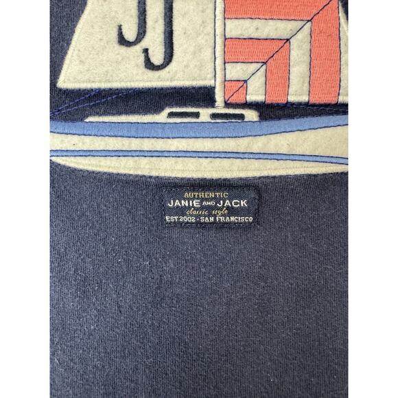 Janie and Jack Sailboat T-Shirt Tee Navy Blue 100% Cotton Kids Luxury Size 5 - Picture 3 of 7